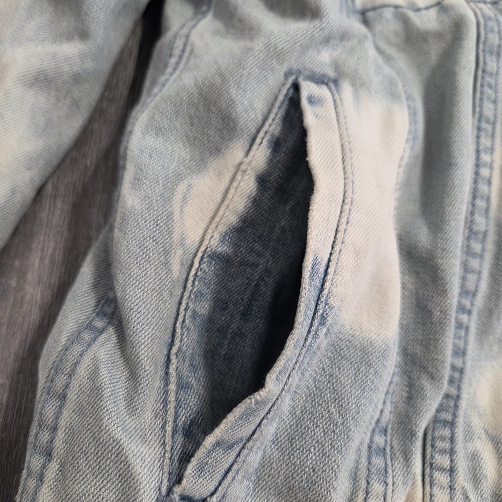 Pacsun Sherpa Lined Collar Jean Denim Heavyweight Button Jacket Women Size S - Picture 8 of 12